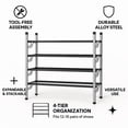 thumbnail image 4 of USTECH 4-Tier Expandable Shoe Rack, Adjustable & Stackable Metal Shoe Organizer for Closet, Entryway, or Bedroom – Holds 12–16 Pairs, 4 of 8