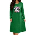 thumbnail image 2 of Taqqpue Womens Cotton Nightshirt Long Sleeve Crew Neck Halloween Zombie Print Loose Fit Knee Length Casual Pullover Soft Sleep Dress Oversized Sleepwear for Women Big Plus Sizes, 2 of 6
