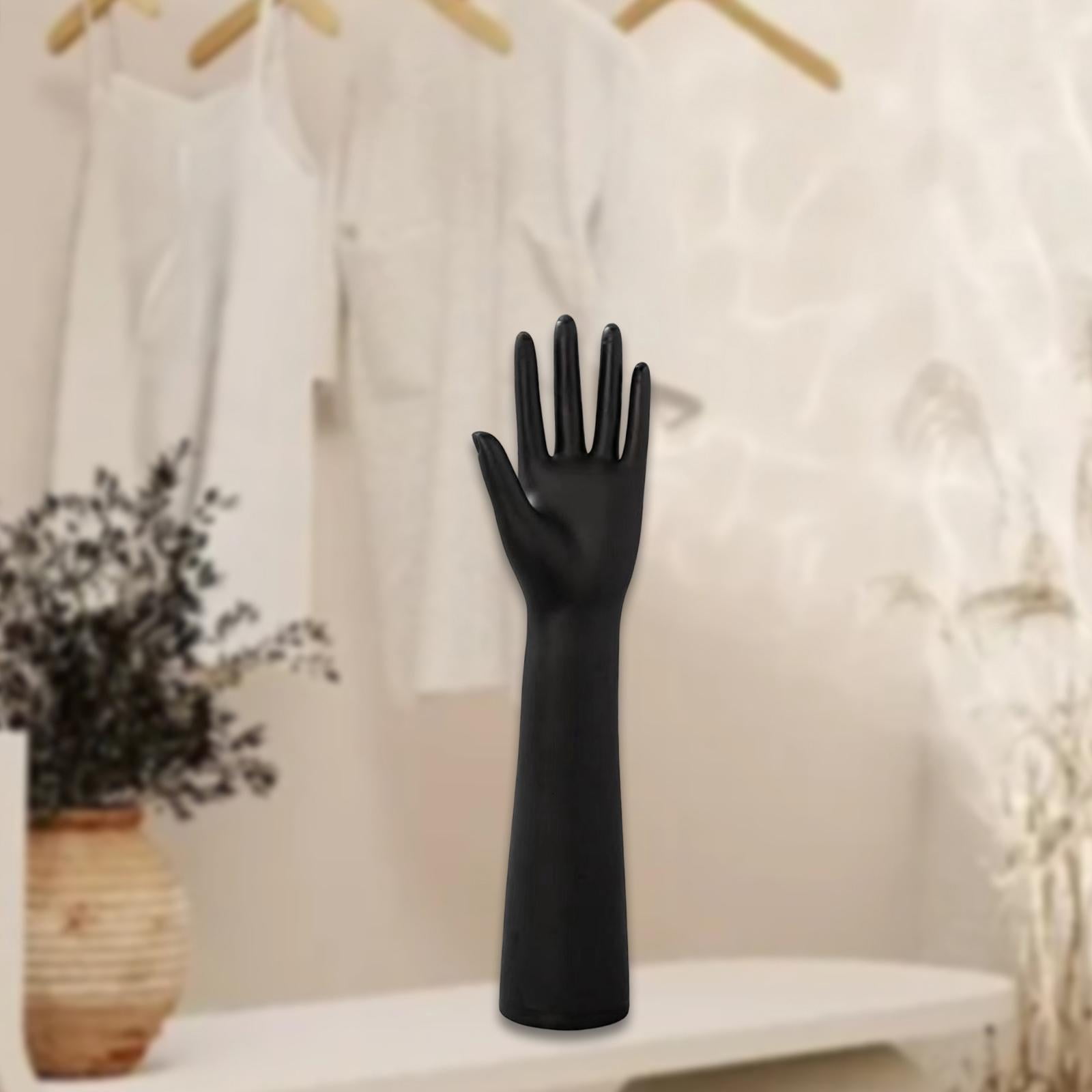 Milageto Black Female Mannequin Hand Commercial Use DIY Projects Gloves Display Stand Left Hand