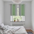 thumbnail image 5 of Green Grey Kitchen Curtains Small Short 39 Inch Length, Modern Minimalist Solid Vertical Stripes Grommet Top Bedroom Living Room Curtains, Light Filtering Cafe Curtain Drapes 2 Panels Set 55''x39'', 5 of 9