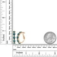 thumbnail image 2 of Gem Stone King 18K Rose Gold Plated Silver Blue Diamond Hoop Earrings for Women (2.96 Cttw, Round 4MM and 1.9MM, Gemstone Birthstone 1 inch Diameter), 2 of 4
