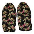 thumbnail image 3 of Hawaiian Car Seat Covers, Black Flower Set of 2 Front Bucket Seat Covers, Made in Hawaii USA, 3 of 4