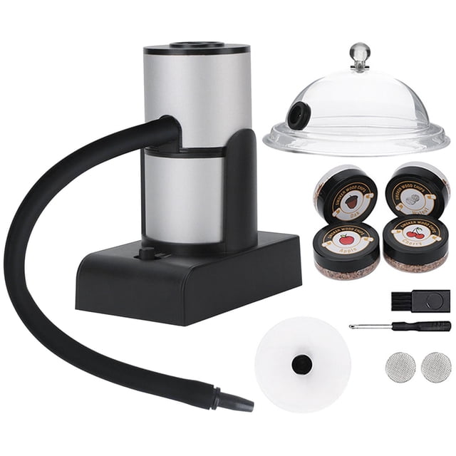 Infusor de humo portátil para interior y exterior, cocina con de madera y cepillo de limpieza para alimentos