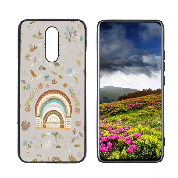 Boho-rainbow-5 Phone Case, Degined for LG K12 Plus Case Men Women, Flexible Silicone Shockproof Case for LG K12 Plus