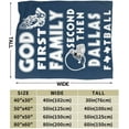 thumbnail image 3 of God First Family Second Then Football City Blanket Fleece Throw Blanket Printed Blanket Gift for Football Fans 50"x40", 3 of 5