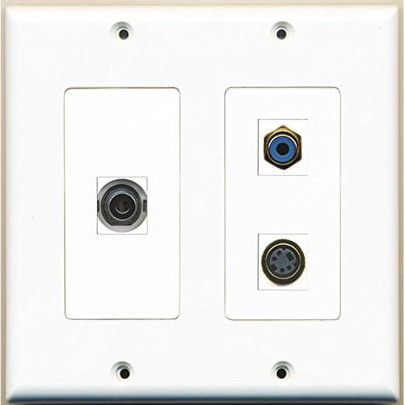 RiteAV - 1 Port RCA Blue 1 Port S-Video 1 Port 3.5mm - 2 Gang Wall Plate