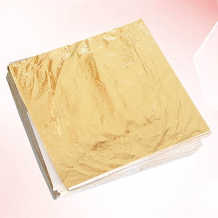UPKOCH 100Set Imitation Golden Foil Paper Design Copper for Crafts Home Adornment Supplies 5.5x5.5x0.4in