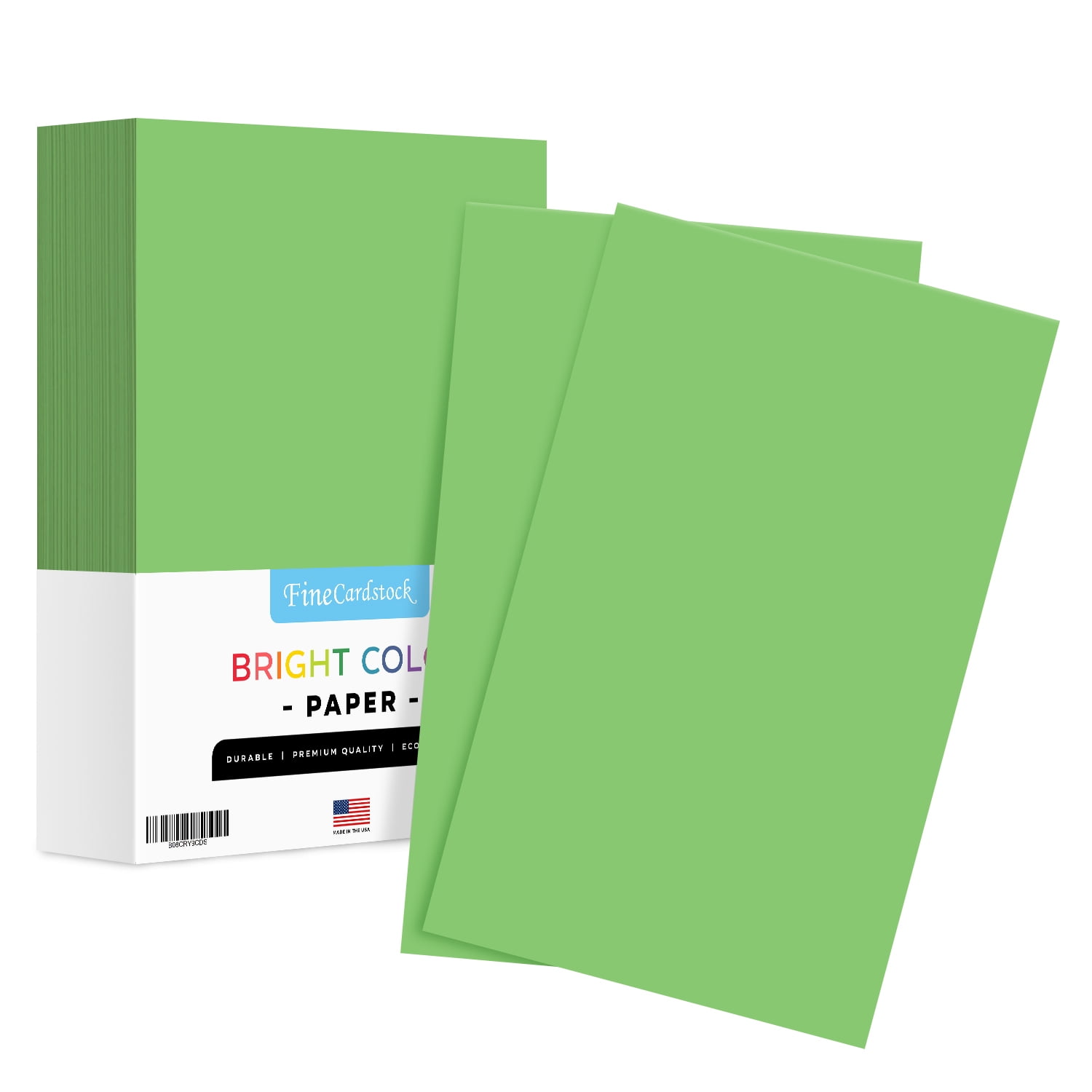 8.5 x 14" Lime Green Color Paper Smooth, for School, Office & Home