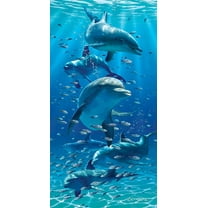 Kaufman - 30x60- Printed Beach, Pool Towel - Twister Dolphins
