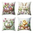 thumbnail image 2 of FeiFu 4-Pack Easter Pillowcovers Egg Printed Cushion Cases Festive Holiday Throw Pillowcovers for Sofa Living Room Home Easter Decoration, 2 of 6