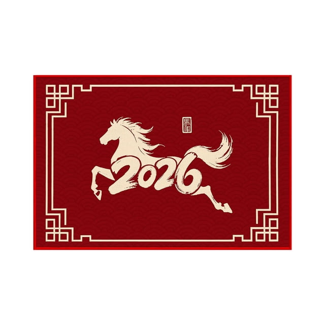 Horse Welcome Mat Non Slip Red Doormat For Front Door Decorative Rug For Indoor Outdoor Entrance Bathroom Kitchen Laundry Room Floor Mat