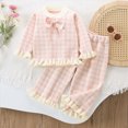 thumbnail image 2 of TOWED22 Infant Toddler Girl Fall Winter Clothing Set 2 Piece Long Sleeve Cute Graphic T Shirt and Pants Soft Outfits Clothes(Pink,2-3 Y), 2 of 5