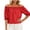 Red, variant on WAGUTH Women's Off The Shoulder Blouses Ruffle Trim Cute Puff Sleeve Casual Tops for Summer Daily Wear,Red,S