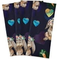 thumbnail image 6 of Bunny Hearts Kitchen Tea Towels Set of 1 Absorbent Hand Dish Towels, Carrot Black Dishcloths Lint-Free 18x28 Inch Fast Drying for Cooking Baking Home Clean, 6 of 7