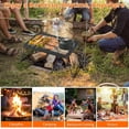 thumbnail image 7 of Acekid 17x12.2 Inch Campfire Grill with Foldable Legs Portable Campfire Cooking Equipment with Carrying Bag Heavy Duty Steel Fire Pit Grill Folding, 7 of 7