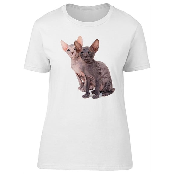 Cute Sphynx Kittens, Cat Lovers T-Shirt Women -Image by Shutterstock, Female Small