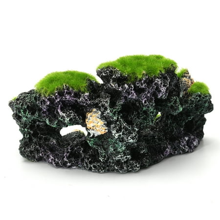 Aquarium Mountain View Coral Reef Moss Rock Cave Stone Fish Tank ... Moss On Rocks In Aquarium