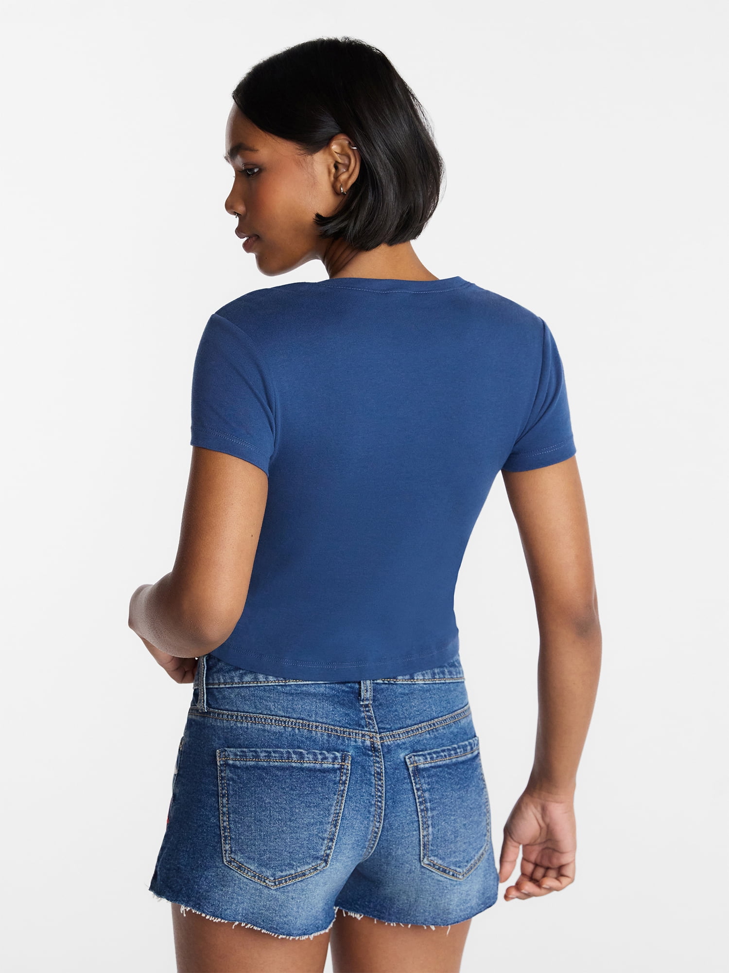 No Boundaries Americana Graphic Baby Tee, Women's and Women's Plus XXS-4X