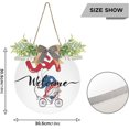 thumbnail image 3 of SKYSONIC Independence Day Gnome Welcome Sign Front Door Decor Round Door Hanging Sign Porch Decorations for Farmhouse Summer Holiday Fall Halloween Christmas - 12x12 inch, 3 of 7