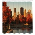 thumbnail image 3 of Ambesonne City Shower Curtain, Old Port Montreal Morning, 69"Wx84"L, Red Orange Brown, 3 of 3