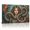 B, variant on XaaKee Golden Serpent Portrait Canvas Wall Art Turquoise Copper Pointillism Art Prints Inner Framed 18*12Inch