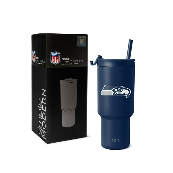 Vaso simple y moderno de la NFL Seattle Seahawks de 900 ml con tapa