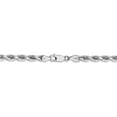 thumbnail image 4 of 14k White Gold 5mm Solid Diamond Cut Rope Chain w/ Lobster Clasp 22", 4 of 5