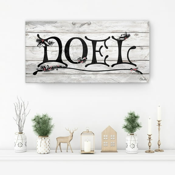 Black and Beige 'Noel' Christmas Canvas Wall Art Decor 8" x 16"