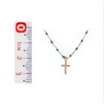 thumbnail image 2 of Gargantilla Cruz Y Cuentas Verdes En Oro De 14 K Joyería M De León Gargantilla Cruz Cuentas Verdes, 2 of 2