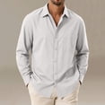 thumbnail image 2 of HOOMEUMY Men's Fashion Solid Long Sleeve Shirt Collared Pocket Tops Casual Wear Trendy Look for Daily Outdoor Sports Activities, 2 of 6