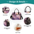 thumbnail image 3 of Purple Lilac Gold Marble Lunch Bag Insulated Lunch Box Leakproof Reusable Cooler Tote Adjustable Shoulder Strap for Men Women 12L, 3 of 6