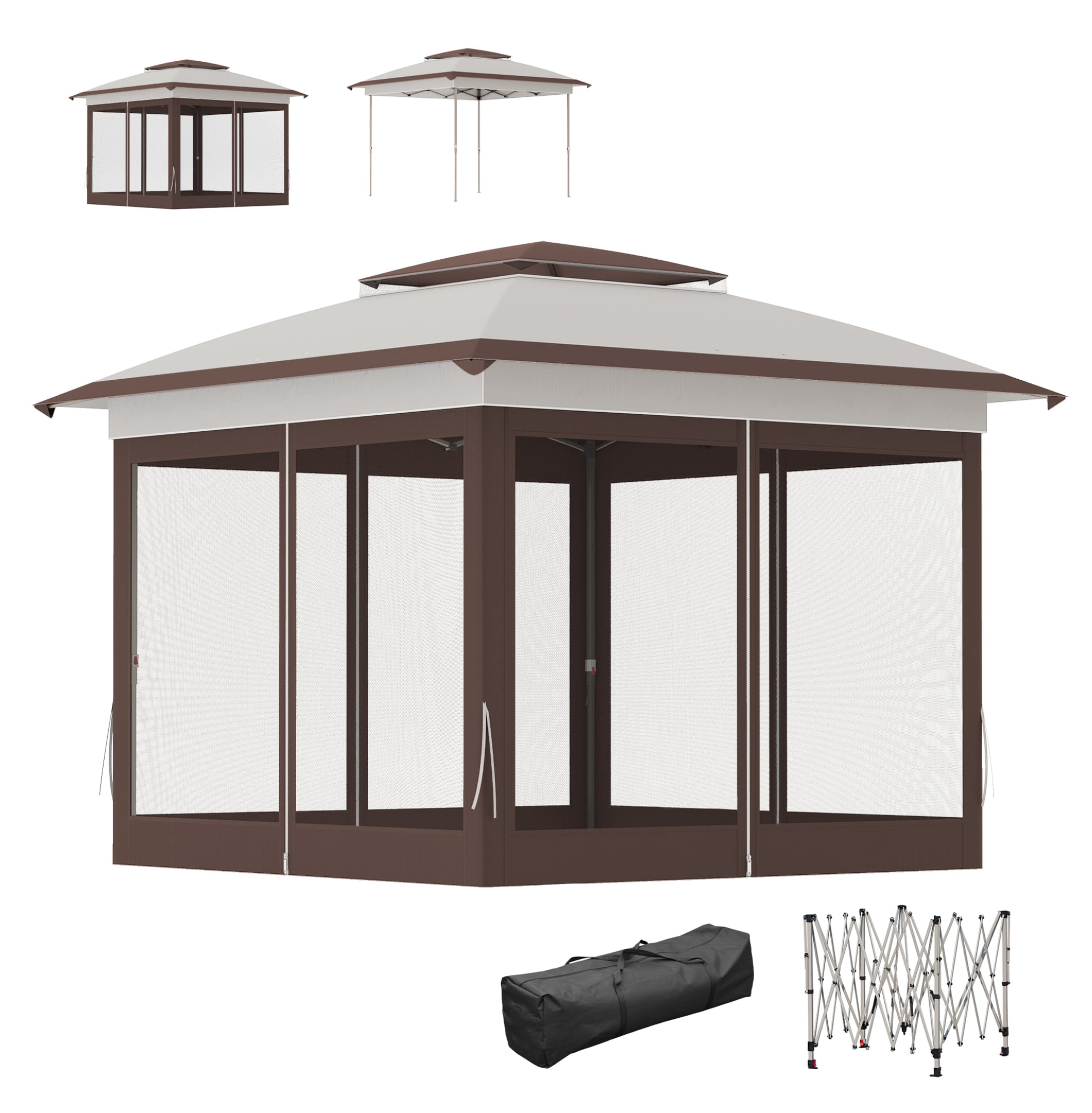 Coleman Sun Shelter 10x10 Canopy with Sunwall UV Protection Gray