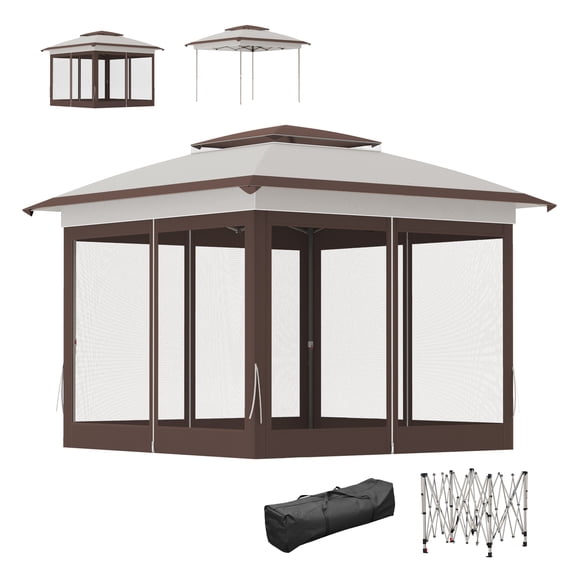 12x12 Pop Up Canopy Tent with Netting, Instant Shelter
