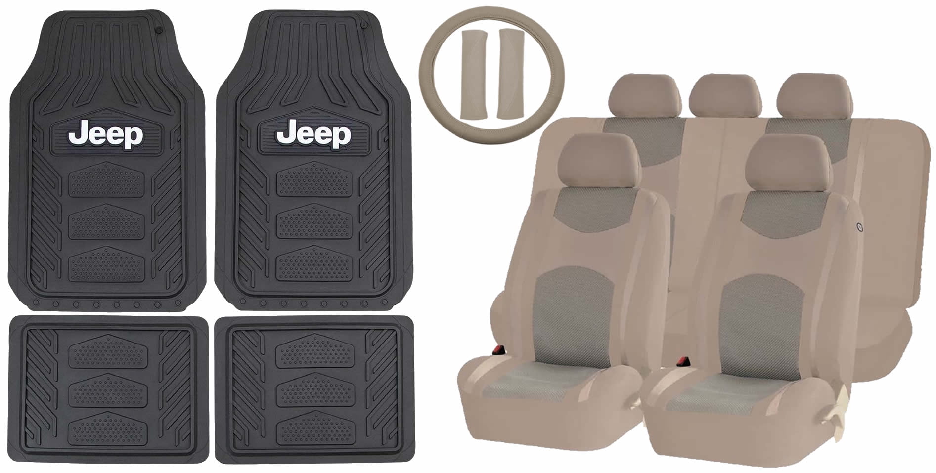 Jeep Mopar All Weather Pro Heavy Duty Rubber Front Rear Floor Mats
