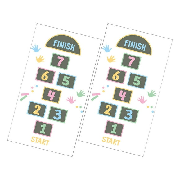 BESTYASH 2Pcs Floor Decal for Kids Hopscotch Game Stickers Multi Paper for Playroom