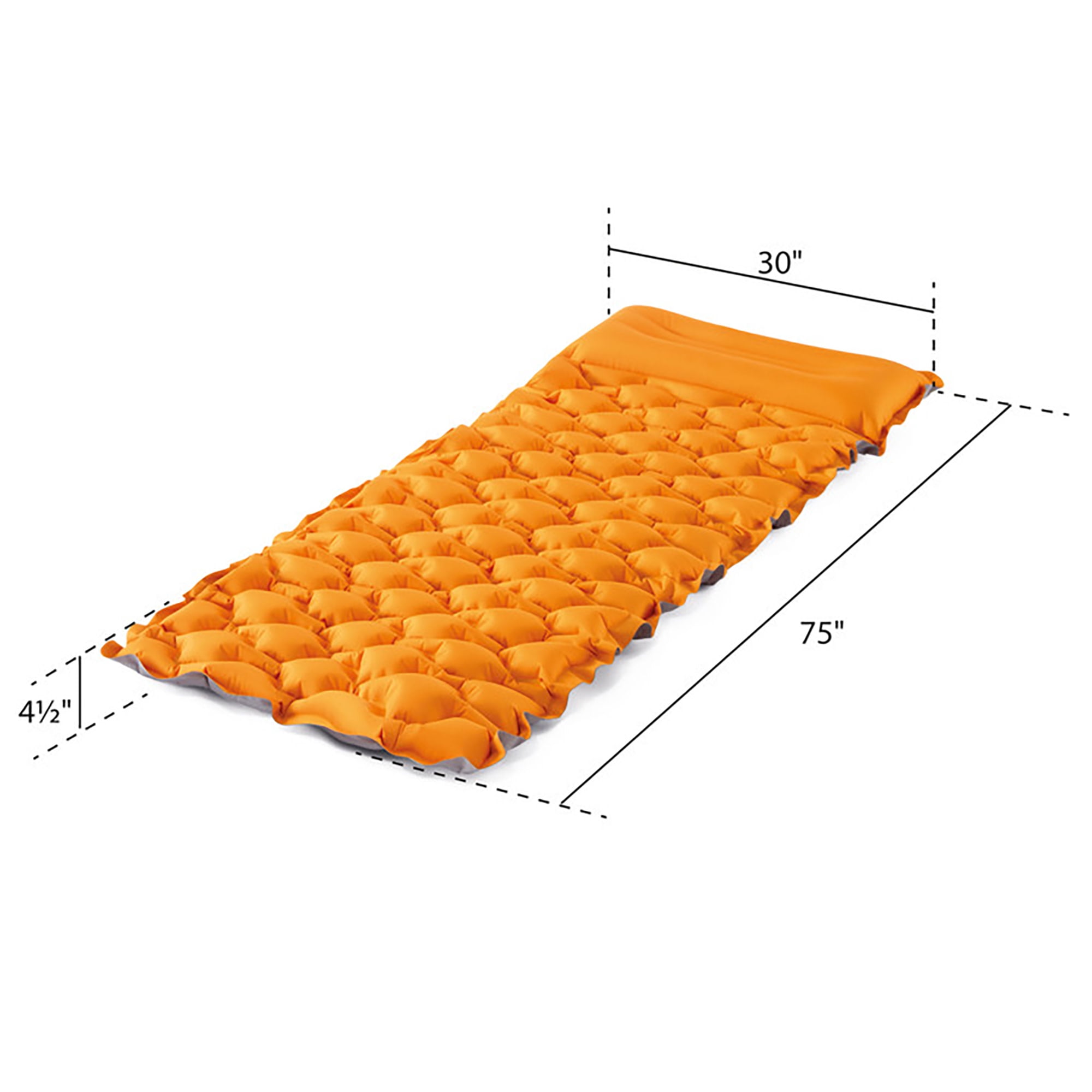 Intex: TruAire Sleeping Pad - 4.5" Inflatable Mattress, TPU Material, 2-Ply Laminate, Air Pocket Waffle Beam, Built-In Pillow, Lightweight, Carry Bag