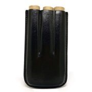 Black Leather 3-Finger Cigar Case – (Trout)