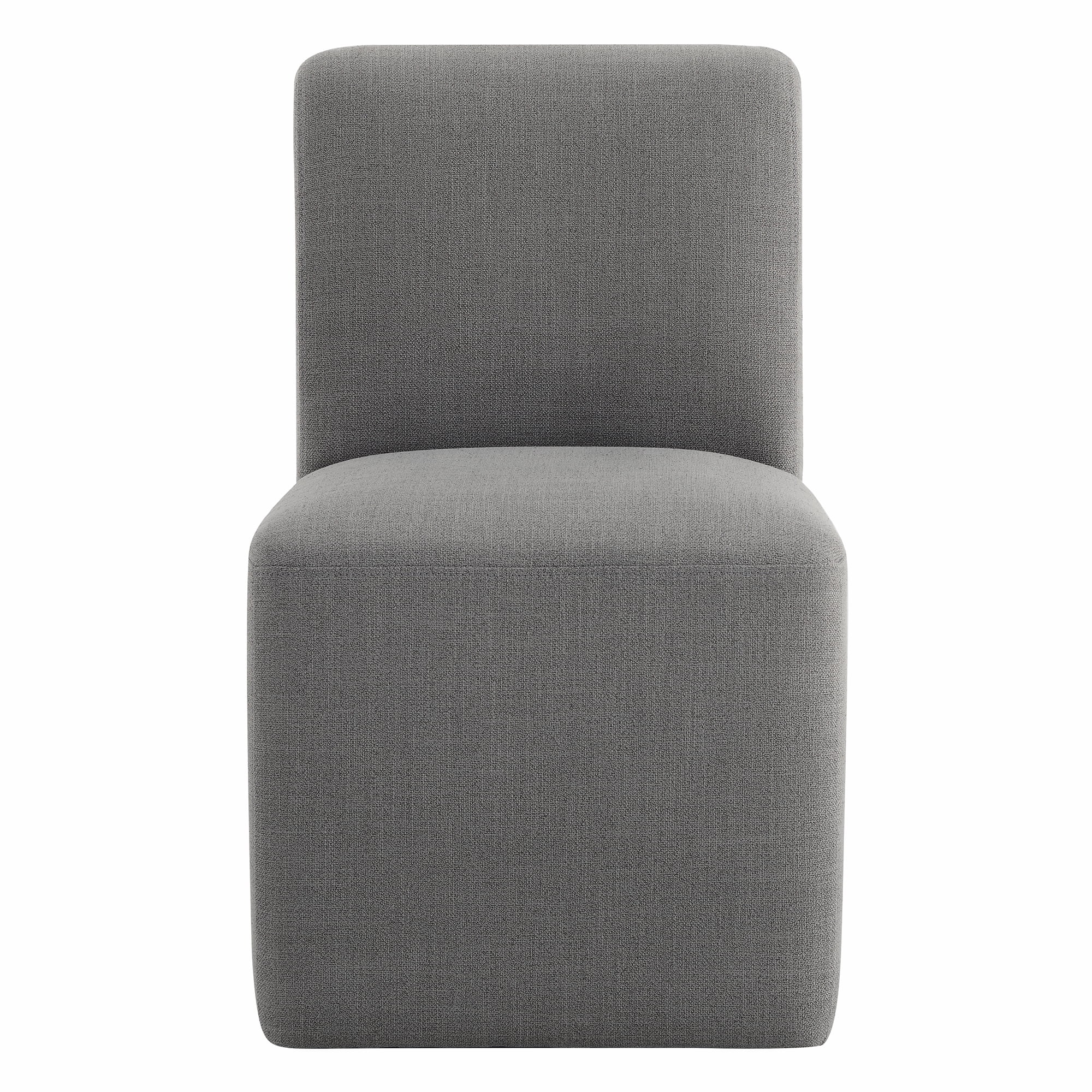 Spruce & Spring Upholstered Dining Chairs with Hidden Casters Set of 2, Grey