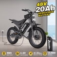 thumbnail image 4 of ZorixBike Electric Bike for Adults,Dual Motor Peak 3000W Ebike,20" Fat Tire E Mountain Bike,48V 20Ah Battery 80 Miles, UL 2849 Electric Bike, 4 of 9
