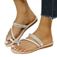 thumbnail image 3 of Vedolay Casual Sandals Women's Strappy Flat Sandals Buckle Strap Summer Beach Shoes,White 8, 3 of 5