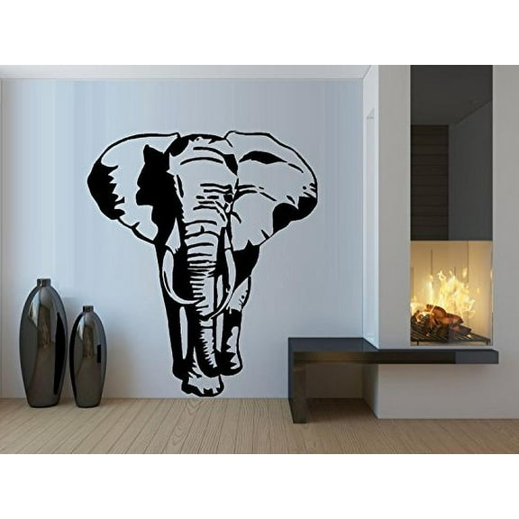 ELEPHANT SILHOUETTE ~ WALL DECAL 21" X 24"