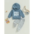thumbnail image 3 of Boy Clothes Toddler Baby Fall Winter Hoodies Outfit 6M 12M 18M 24M Letter Sweatshirt Top Jogger Pants Casual Tracksuit, 3 of 9