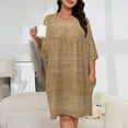 thumbnail image 2 of Textile Burlap Horizontal Background with Natural Texture Sleepshirts For Sleeping Travels Loose Sleepdress Pajama Dress Soft Nightdress Sleepwear, 2 of 7