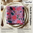 thumbnail image 4 of Vargottam Purple Floral Print Cotton Muslin Napkins - Set of 12, 20-Inch, Luxurious Soft Cloth Napkins for Dining & Events, Absorbent, Washable & Tableware, 4 of 7