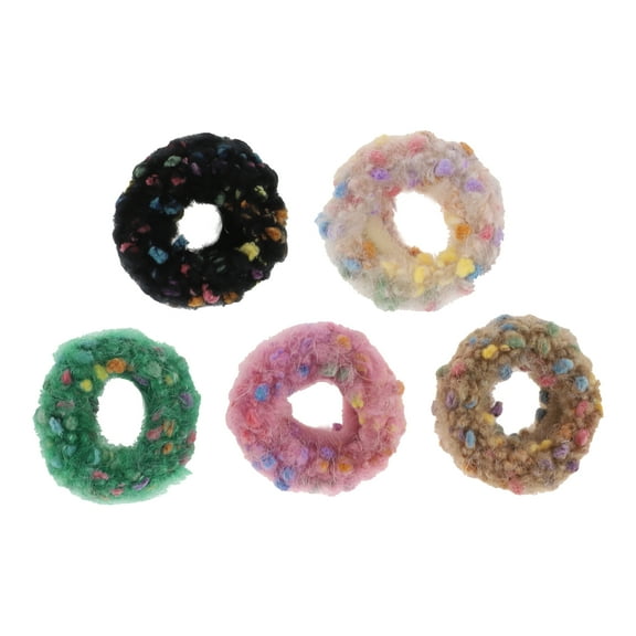 5 Pcs Fashion Elegant Plush Hair Ropes Hair Scrunchies for Women Assorted Color