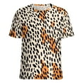 thumbnail image 5 of Leopard Print Pattern Women's Short Sleeve T-Shirt Crew Neck Casual Summer Trendy Loose Fit Tops, 5 of 6