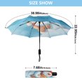 thumbnail image 3 of 21" Inch Auto Open Close Folding Umbrella Windproof Waterproof Full Print 8-Rib Compact Travel Umbrella for Rainy Days Cute Snowman and Little Bear, 3 of 8