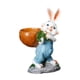 thumbnail image 2 of Estatua de conejo de Pascua, maceta, escultura decorativa de animal, hecha a mano, linda flor Blanco, 2 of 9