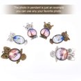 thumbnail image 4 of PH PandaHall 30 Sets 3 Styles 2 Sizes Tibetan Styles Alloy Owl Pendant Trays Blank Bezel with Glass Cabochon Clear Dome Tiles for Photo Craft DIY Jewelry Making Tray -20 mm/25 mm/25x18mm 2 Colors - 30 Sets, 4 of 7