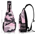 thumbnail image 2 of Full Print Chest Bag 8×15in Outer Large Bag On Both Sides Of Mesh Bag Inside Pocket Design Sponge Pad Shoulder Strap Texture Military Camouflage Pattern Abstract Pink_4, 2 of 8